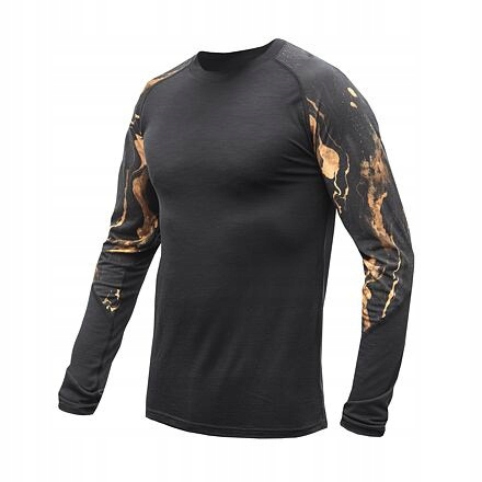 Sensor Merino Blend Impress pánské triko dl.rukáv černá/brush velikost XL