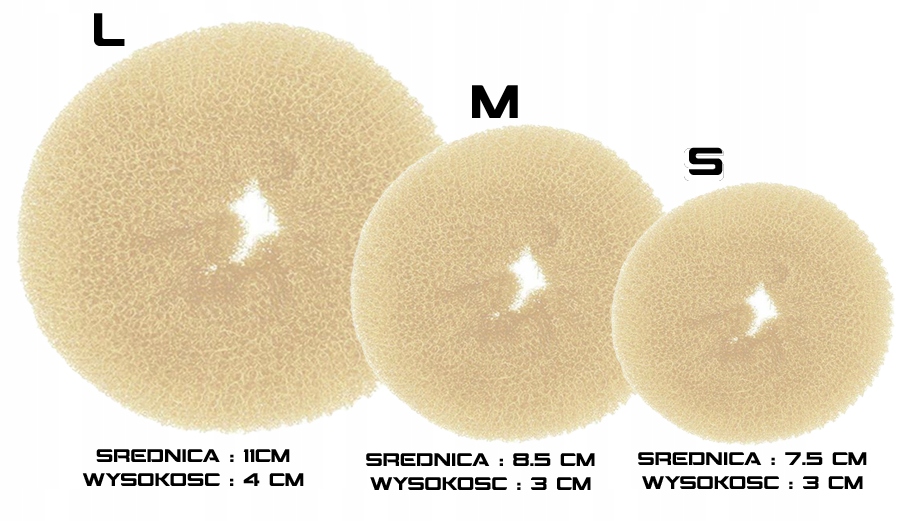 WYPEŁNIACZ DO WŁOSÓW DONUT BEŻ BLOND ROZM.L 11CM Marka Inna marka