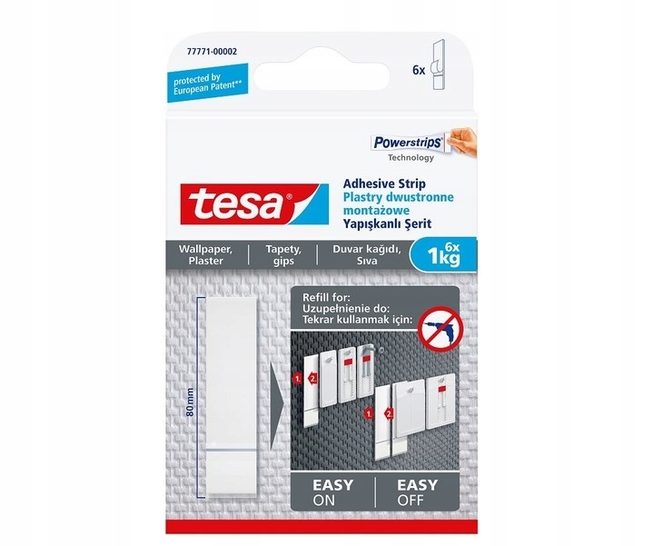 

Plastry montażowe do tapet 6szt x 1kg Tesa 77771