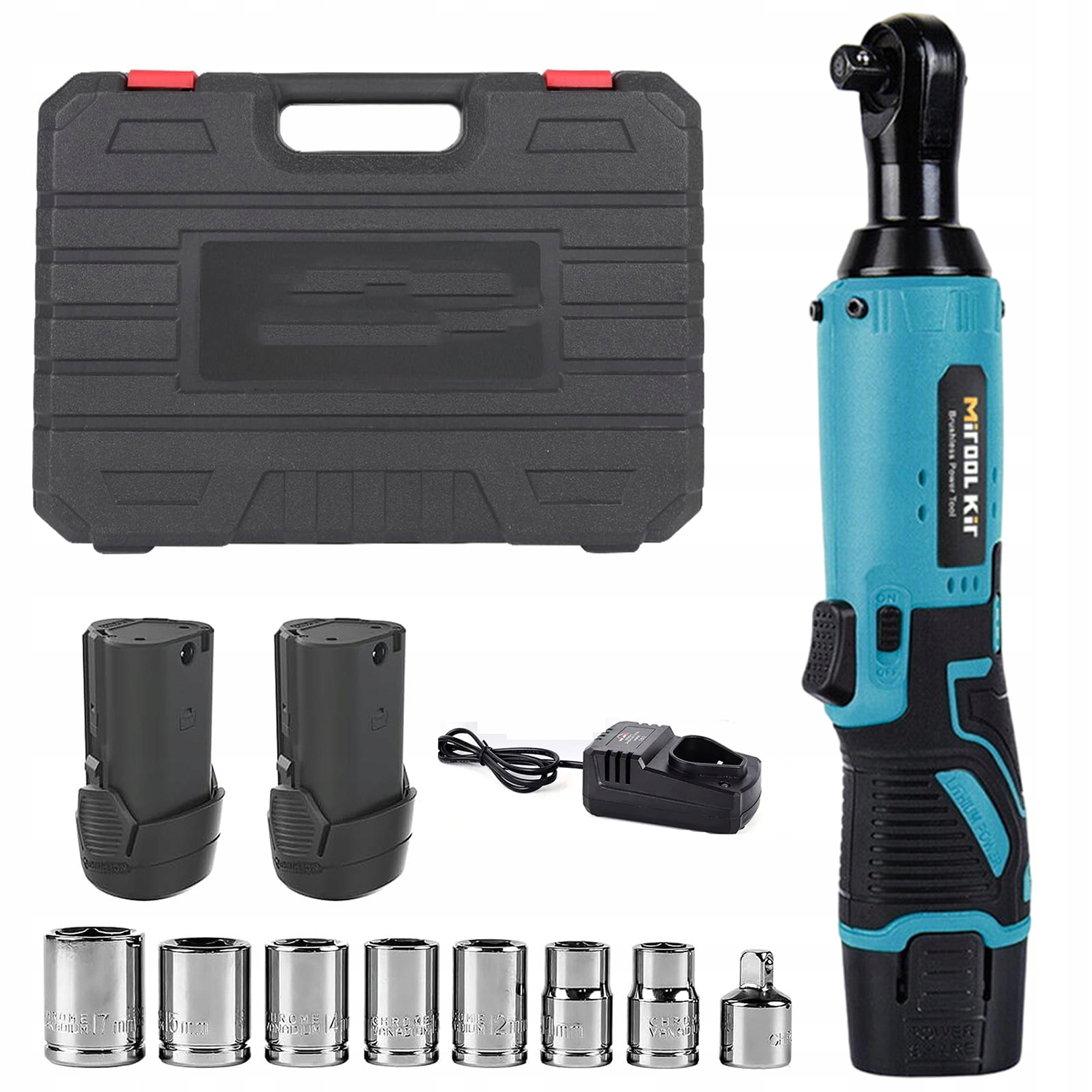12V Elektrický Aku Momentový Klíč Ráčnový 2 Baterie