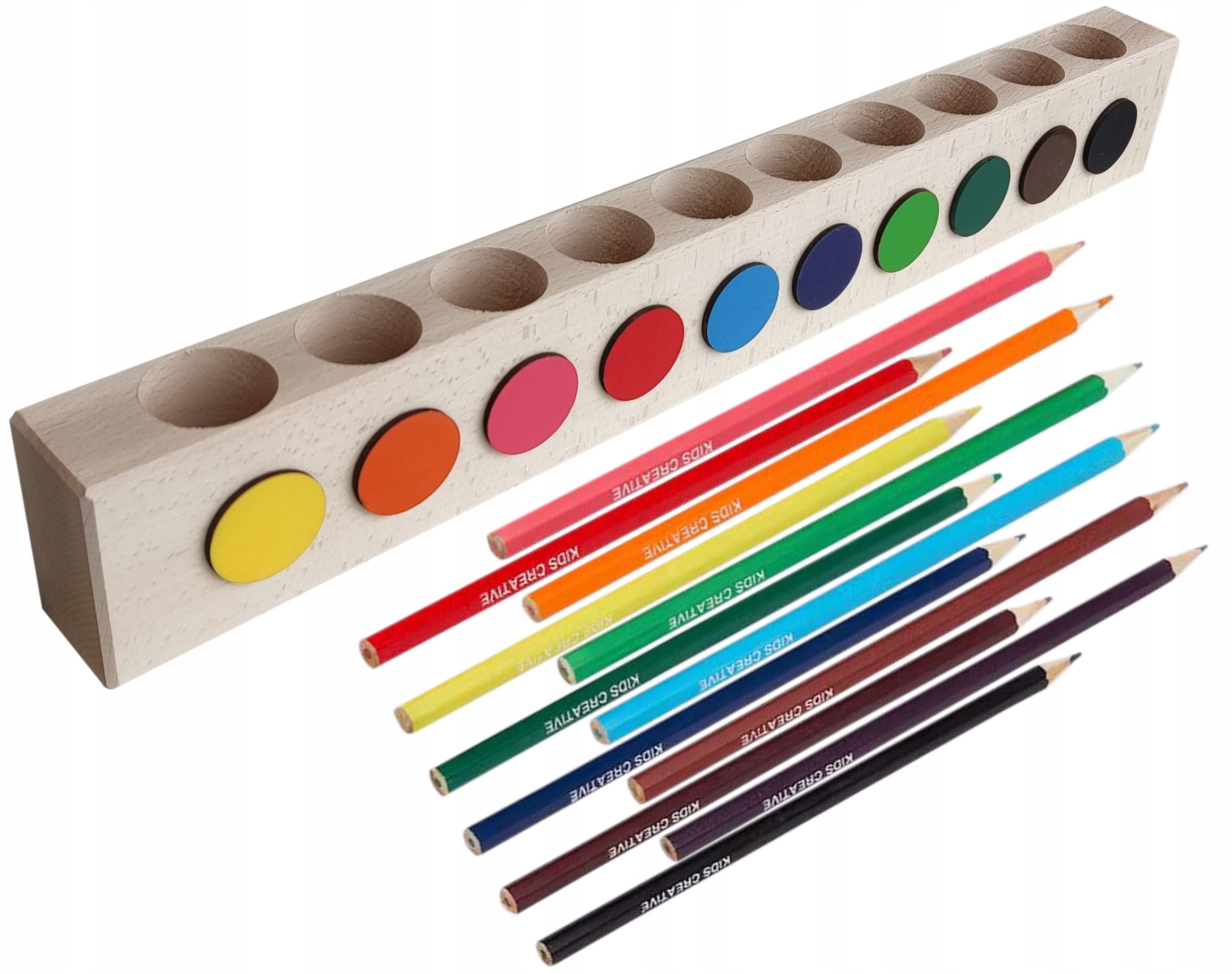 ZESTAW ORGANIZER SORTER POJEMNIK 10 KOLORÓW KREDKI