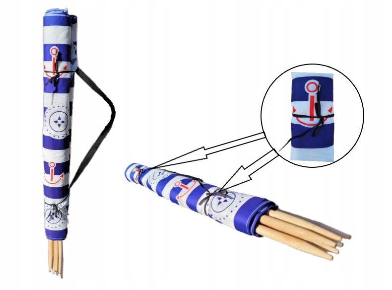 Parawan plażowy ogrodowy 8m na plaże |Kotwica Model P1_8
