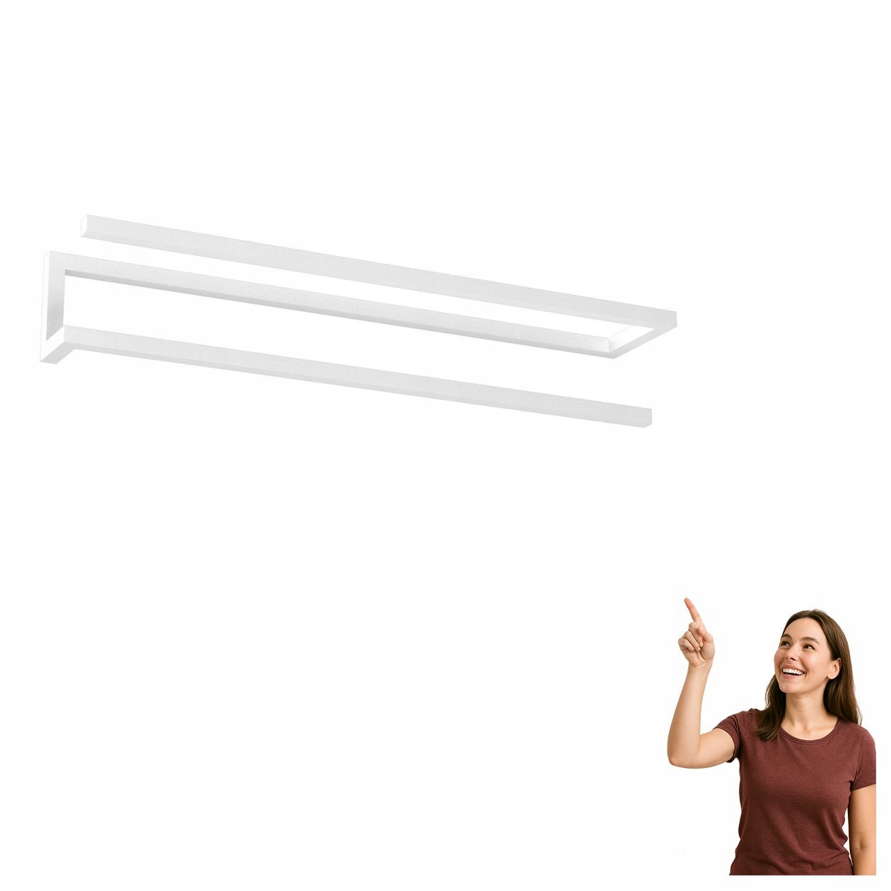 Bílý nástěnný koupelnový věšák na 2 ručníky Bathroom Organizati