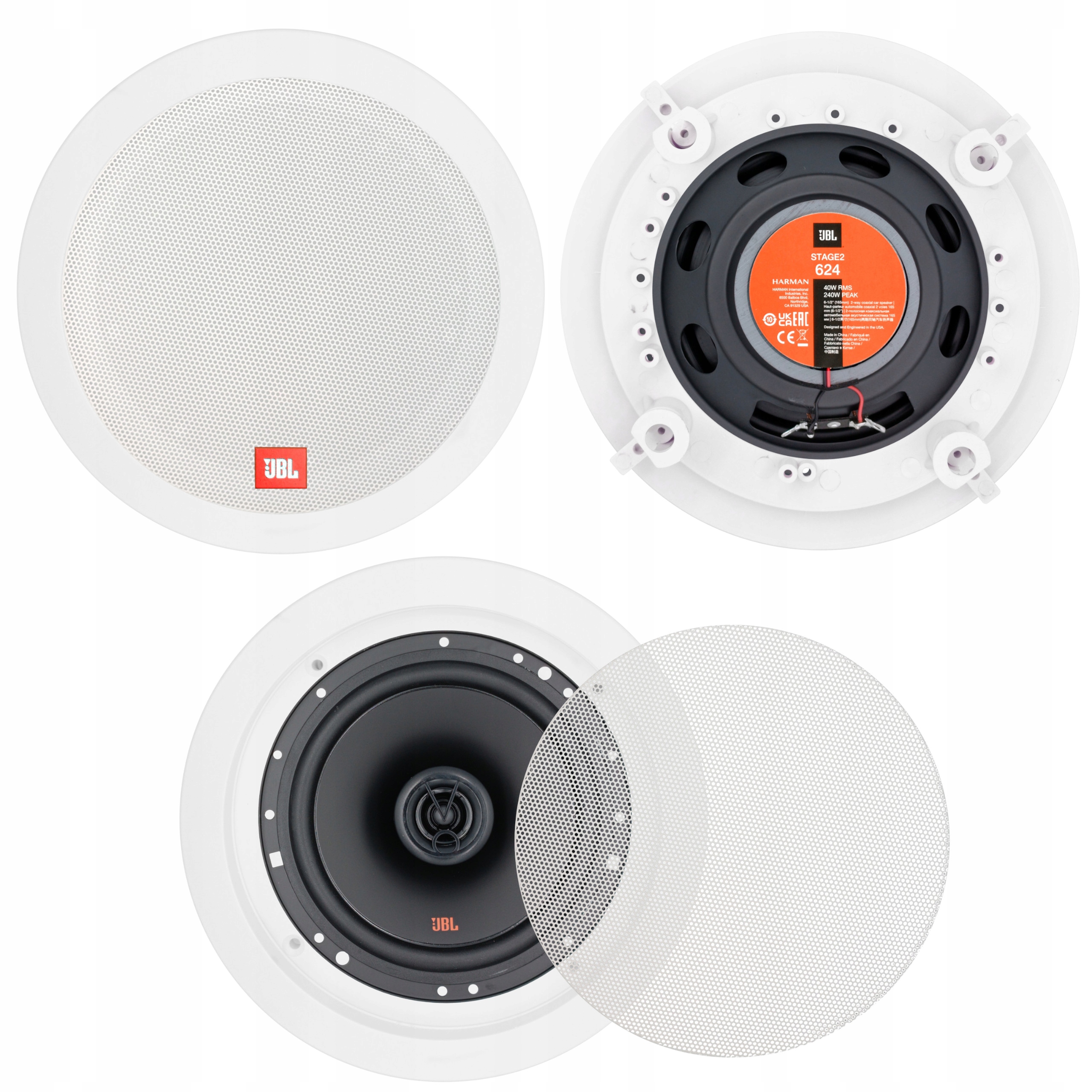 INSTALACYJNY GŁOŚNIK SUFITOWY JBL + MASKOWNICA SUFITOWA zestaw 4szt EAN (GTIN) 5702455425937