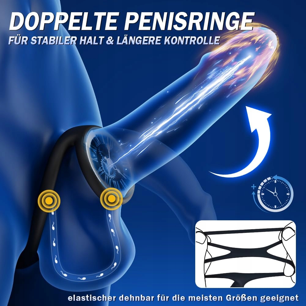 PROSTATA Stymulator 9 Trybów Rotacji i Wibracji Analplug Z Pierścieniem — miniatura 6