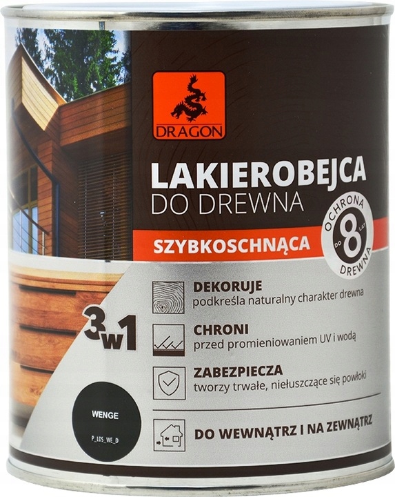 Lakierobejca 3w1 do drewna Dragon 5L Wenge