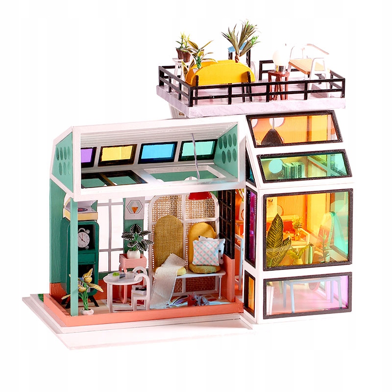 Futuristický farebný domček DIY ART LED