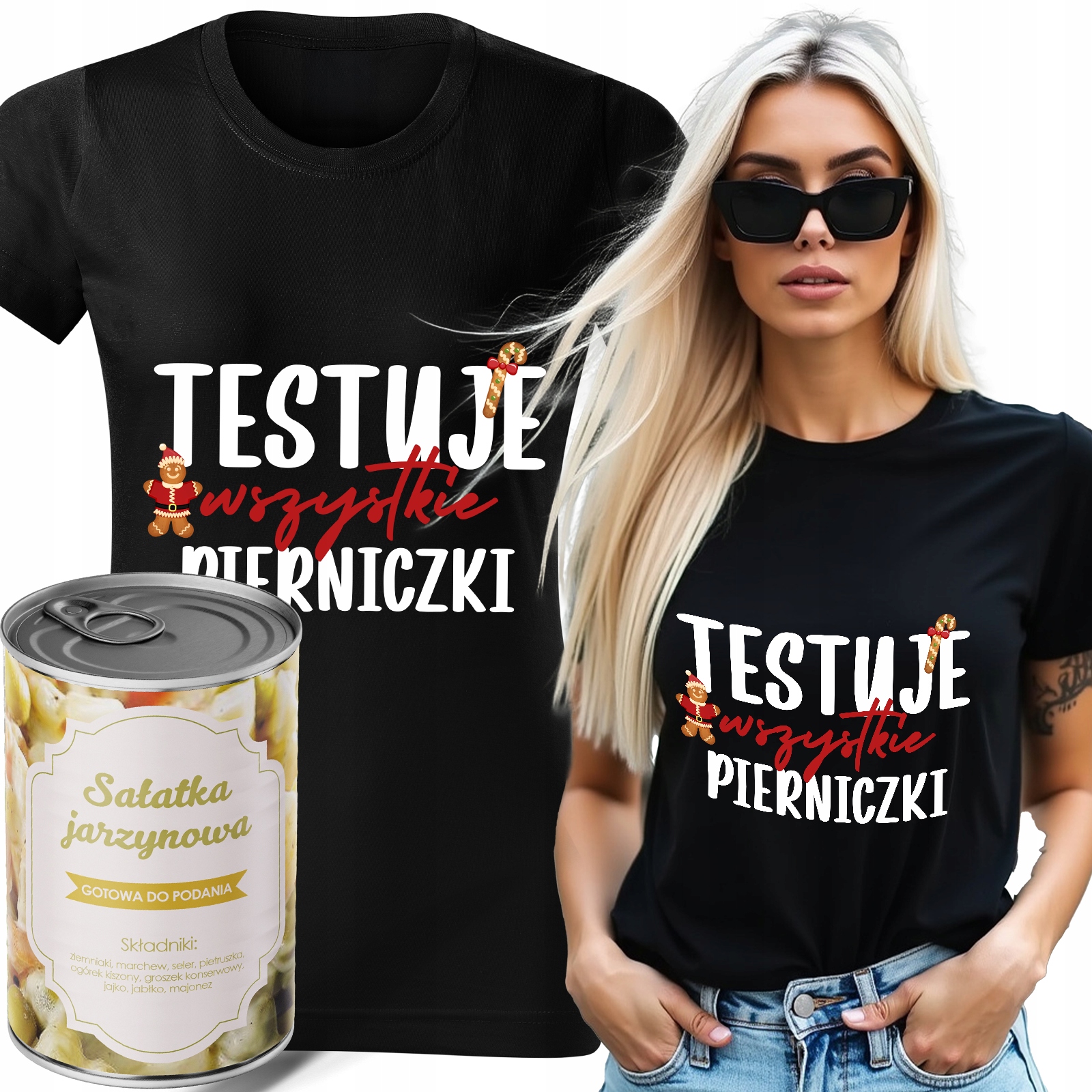 Tričko V Plechovce Zeleninové Černé Dámské Vánoční Testujem Perníčky L
