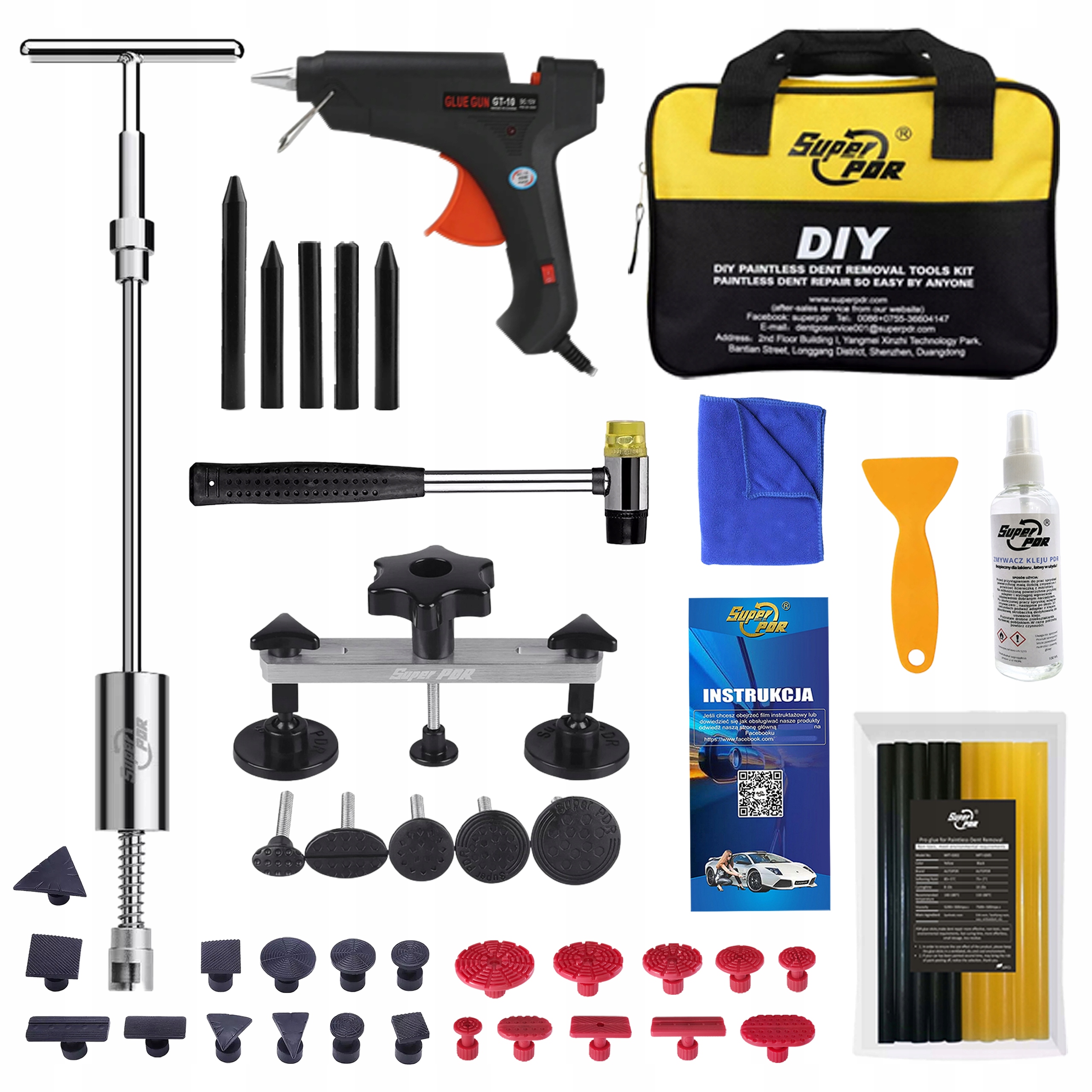 Sada Nářadí Pdr Pro Odstraňování Promáčklin XXL Komplet Pro Opravu Důlků