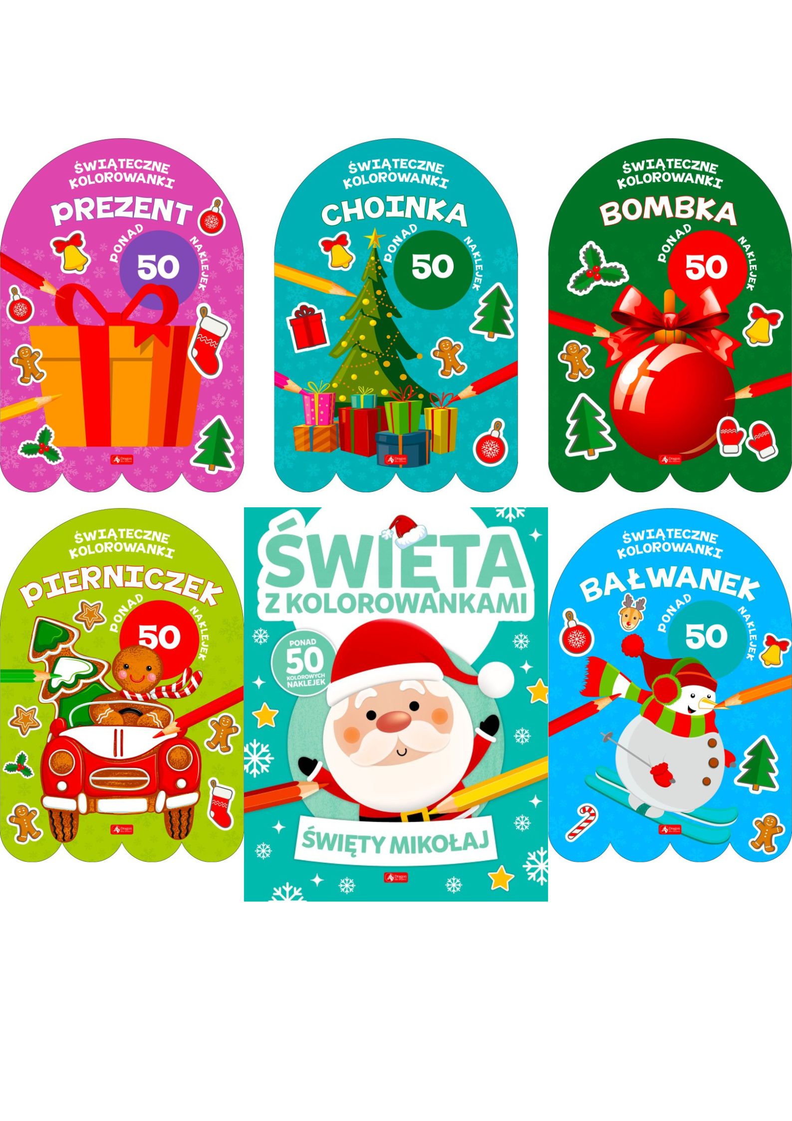 

Świąteczne kolorowanki Pakiet 6w1 Święta Naklejki