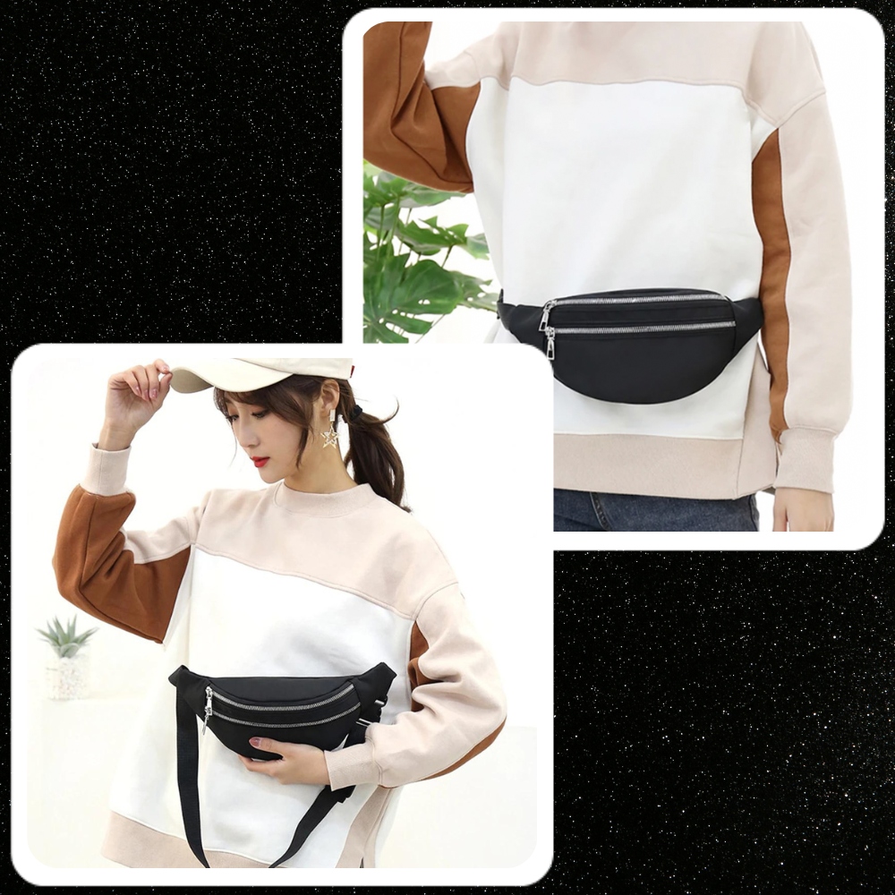 NERKA CZARNA SASZETKA DAMSKA BIODRÓWKA DWUKOMOROWA Stan opakowania oryginalne