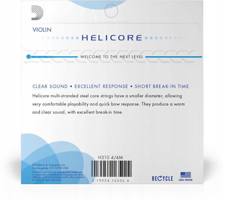 Struna pojedyncza G do skrzypiec Helicore H314 4/4 Waga produktu z opakowaniem jednostkowym 0.02 kg