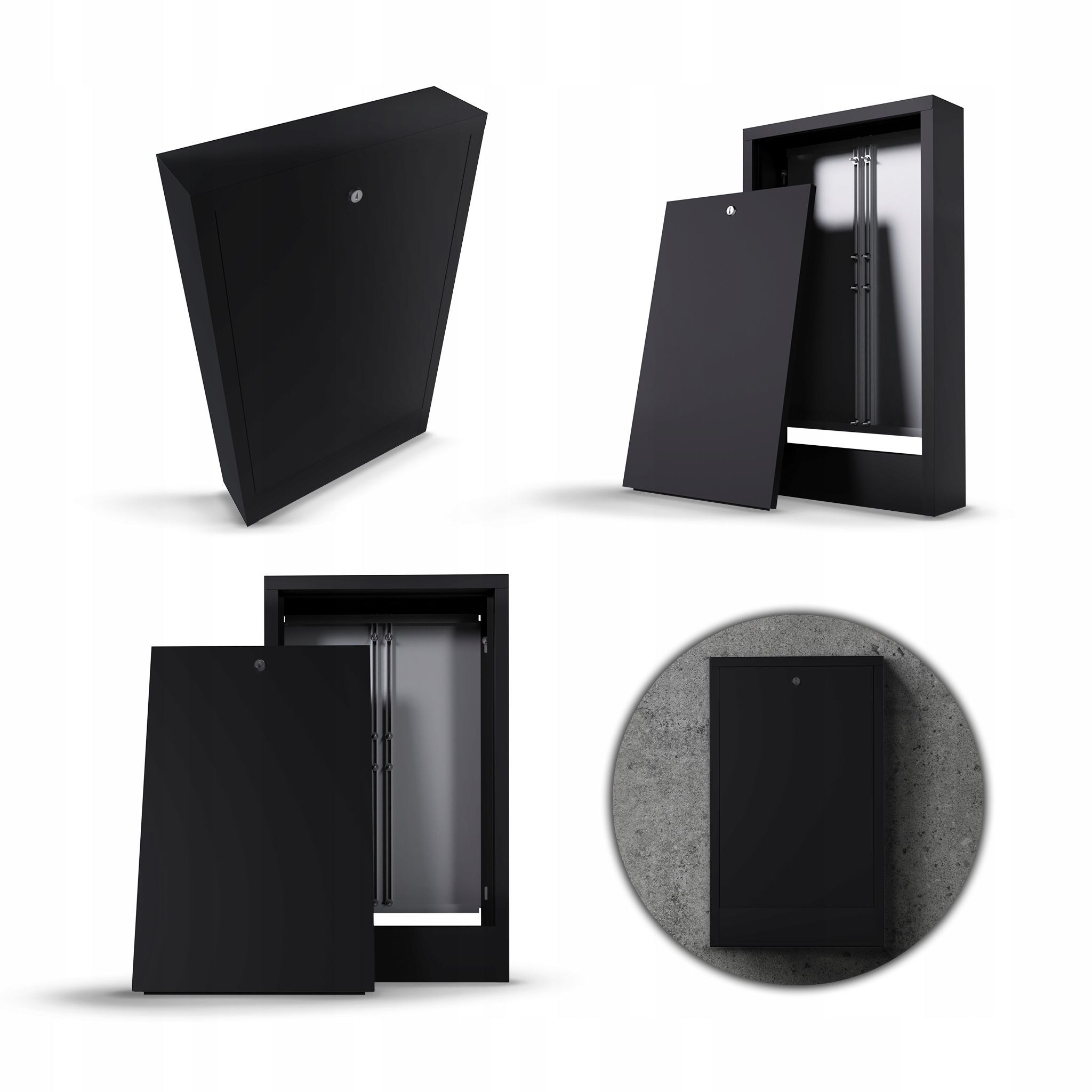 Nástěnná Skříňka Pro Rozdělovač 2-4 Obw, Skříňka Pro Rozdělovač Černá