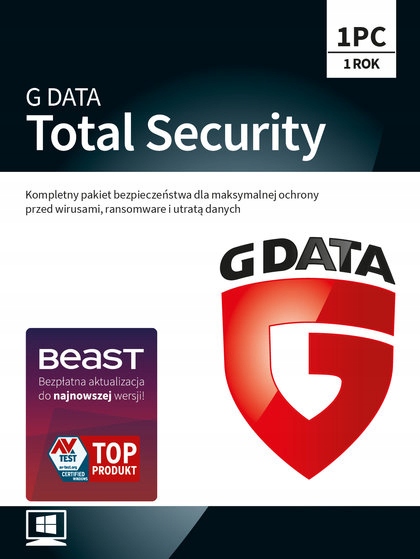 

Antywirus G Data Total Security 12 miesięcy (1 uży
