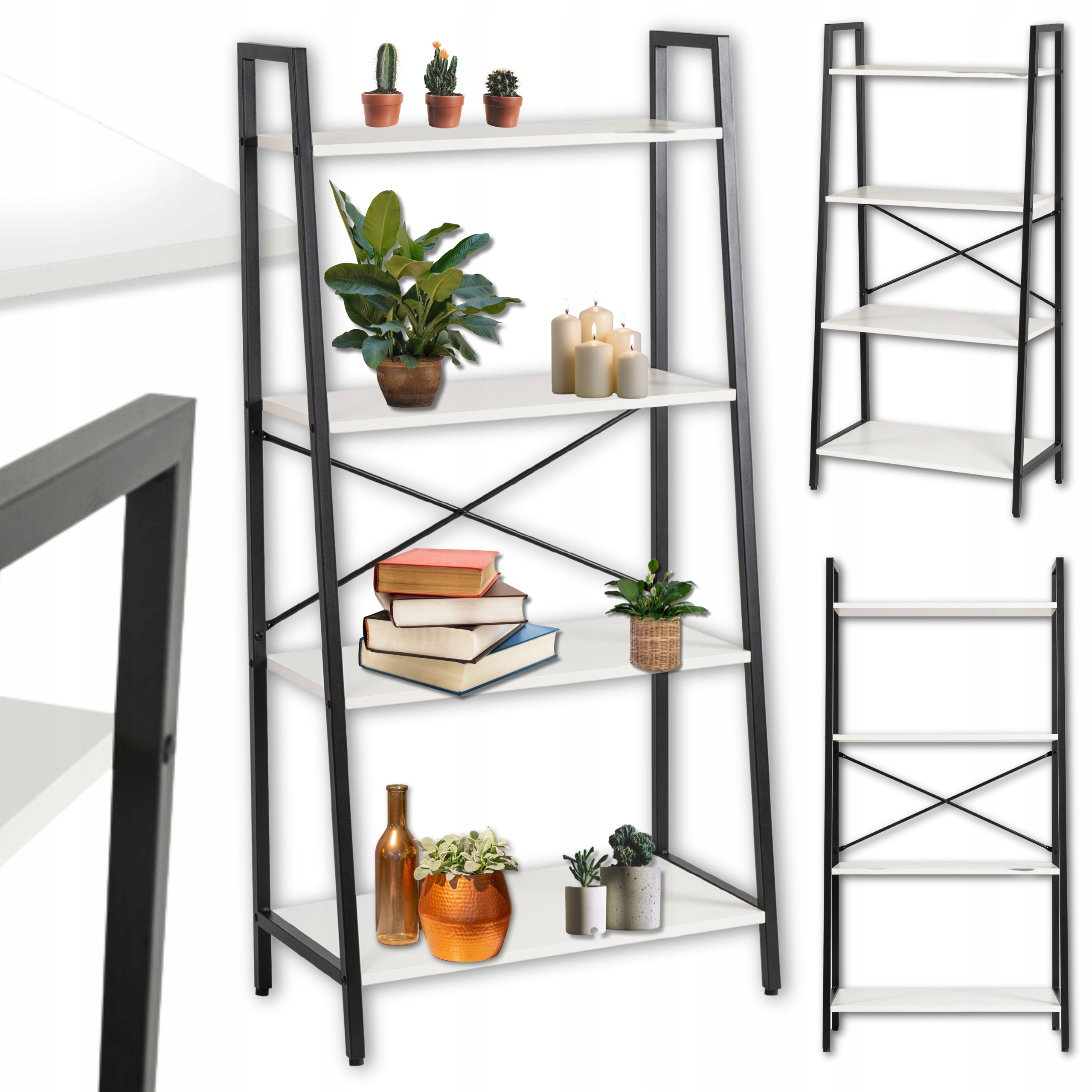 Mládežnický regál Bílý Vysoký Otevřený Loft Na Knihy Hračky Gia