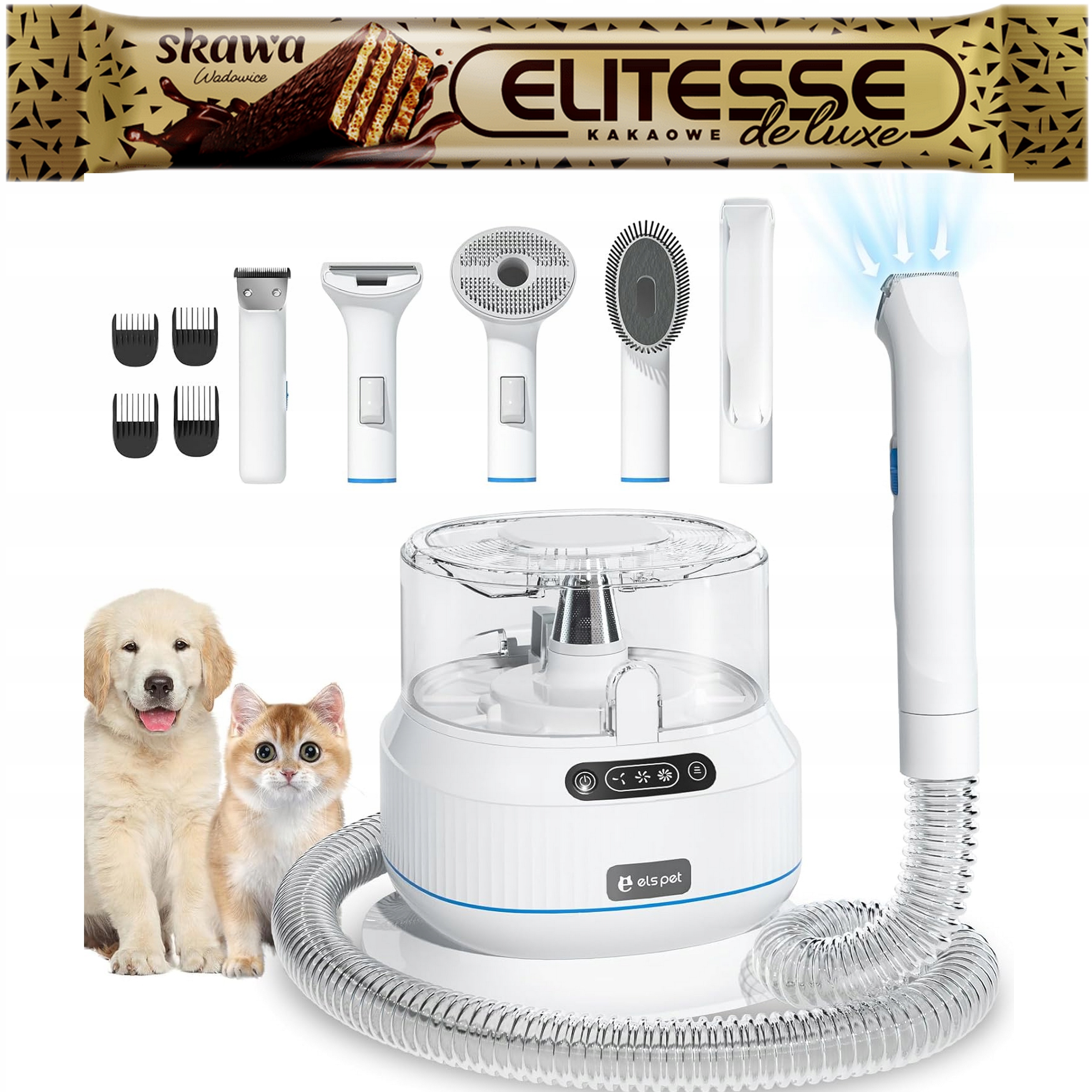 Levně Vysavač Sada pro péči o srst psů a koček zvířat Els Pet 5v1