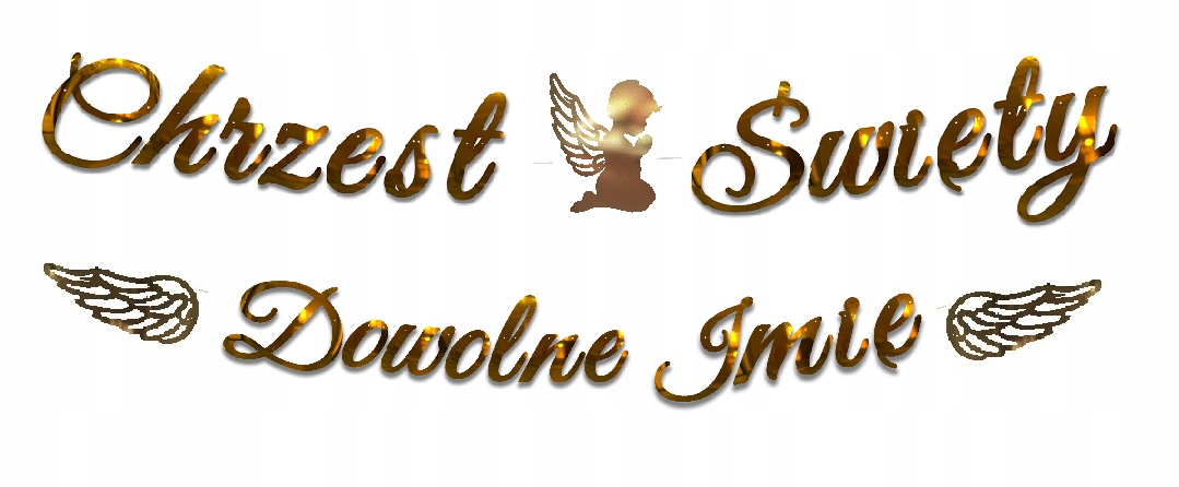 BANER GIRLANDA dekoracje ANIOŁ CHRZEST + IMIĘ Marka Extra Party