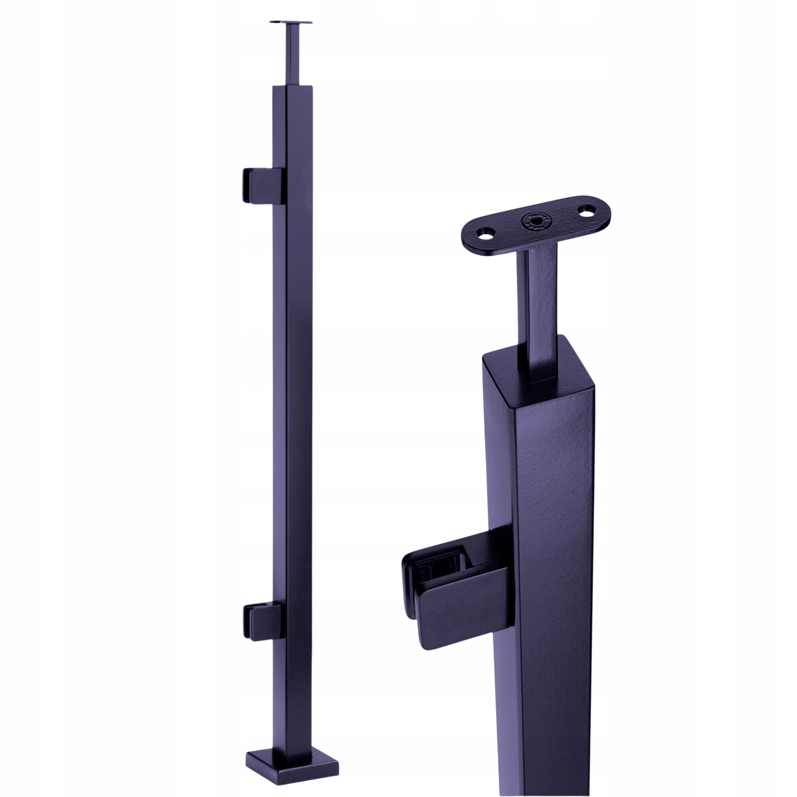 Startovací Sloupek 100 cm, Sklo 2 Úchytky Antracit 40x40 Nerezový