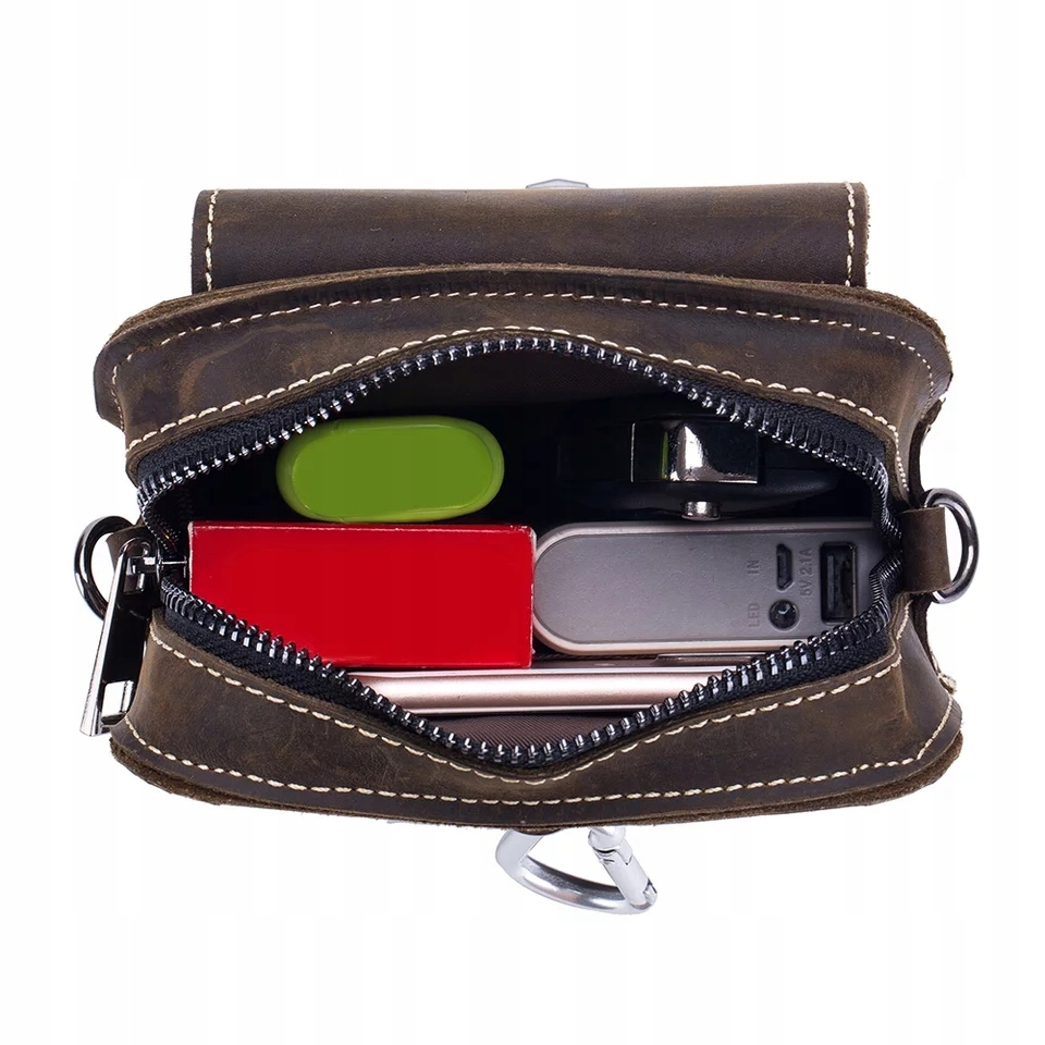 Męska torba na ramię saszetka biodrówka na pasek Materiał dominujący skóra naturalna