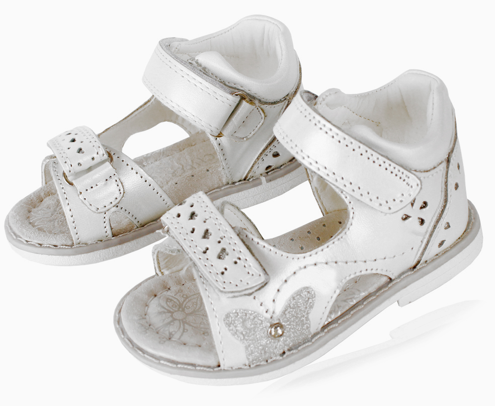 Sandały białe srebrne skórzane profilowane clibee rzepy 21 Kod producenta AB-15