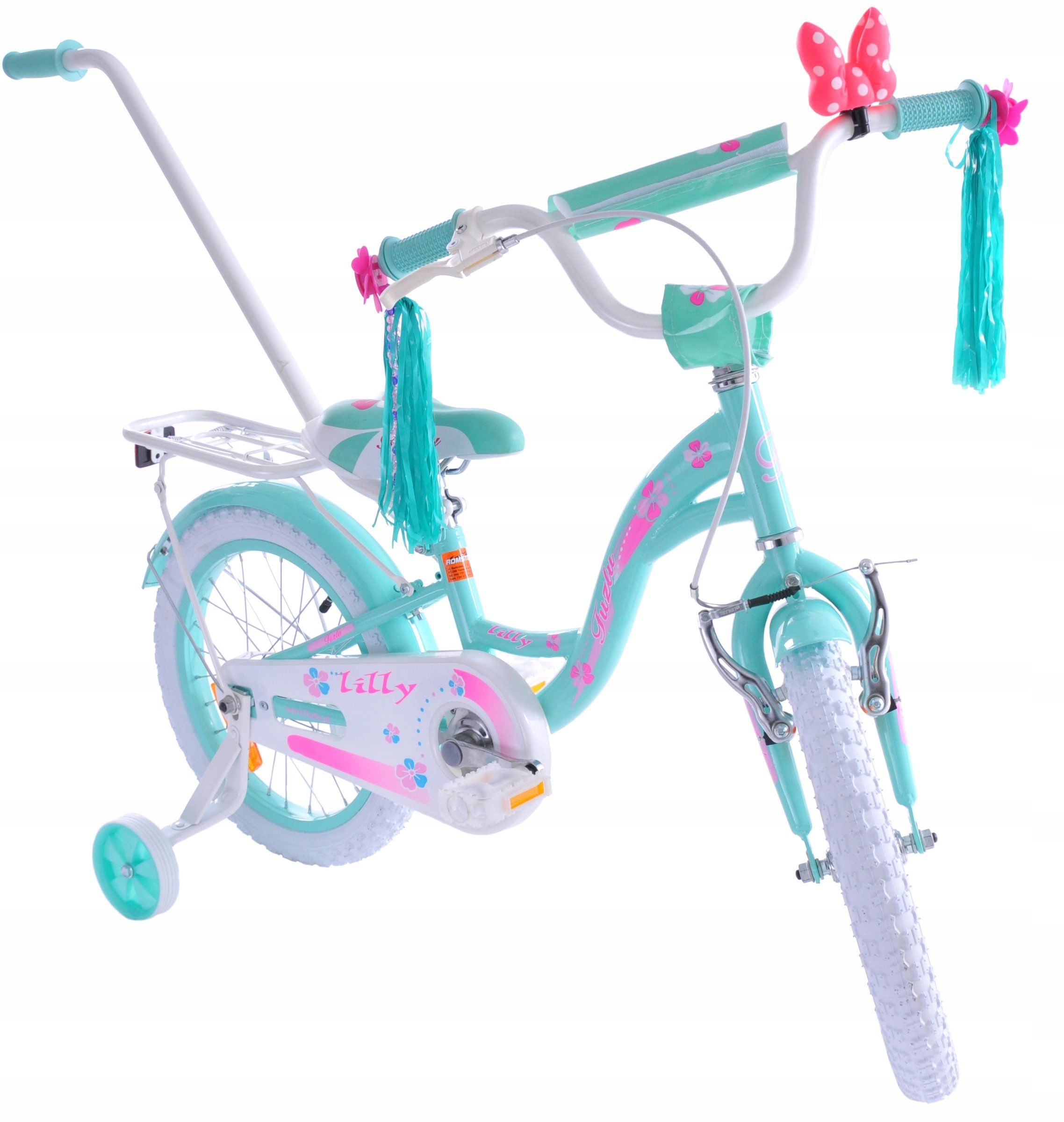 Rowerek Rower Fuzlu Lilly Bike 16 Prowadnik Koszyk