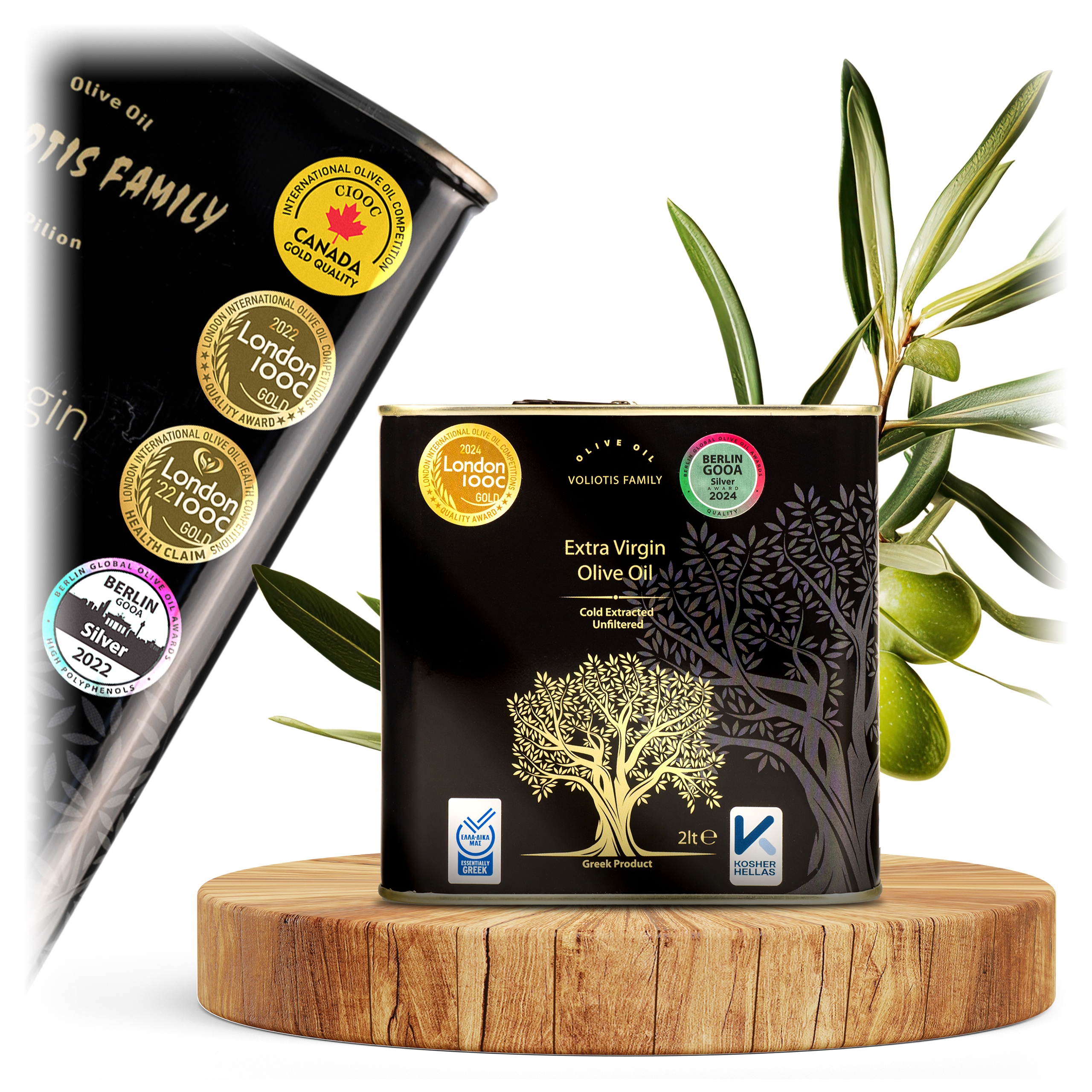 Levně Extra panenský olivový olej 2 l Nefiltrovaný Oceněná Čerstvá Sbírka 2025