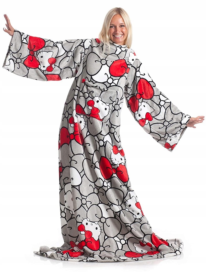 PREMIUM CIEPŁY KOC Z RĘKAWAMI I KIESZENIĄ PLED KN