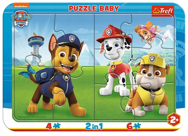

Trefl, Puzzle ramkowe Baby 2w1: Wesoły Psi Patrol