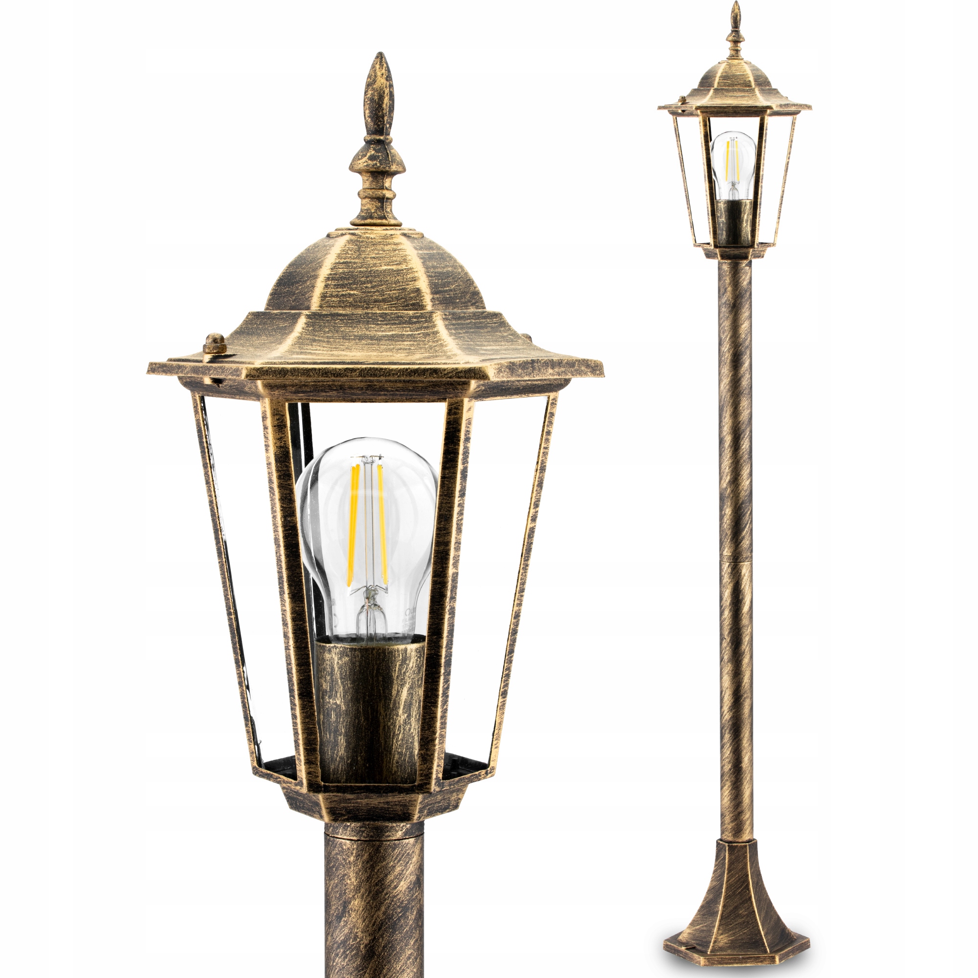 

Lampa Ogrodowa E27 Latarnia Słupek 1M IP44 Patyna