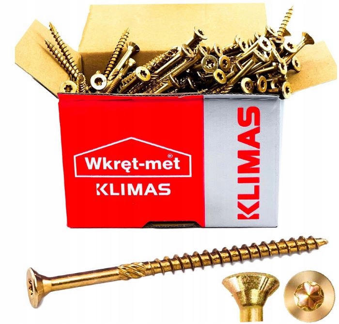 Klimas wkręt do drewna KMWHT torx z łbem stożkowym 3,5 x 40 mm, 500 szt.