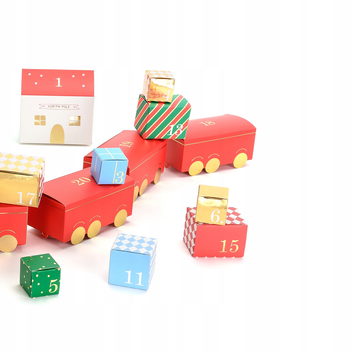 KALENDARZ ADWENTOWY POCIĄG KOLEJKA ŚWIĄTECZNA + LIST DO MIKOŁAJA 24szt Marka inna
