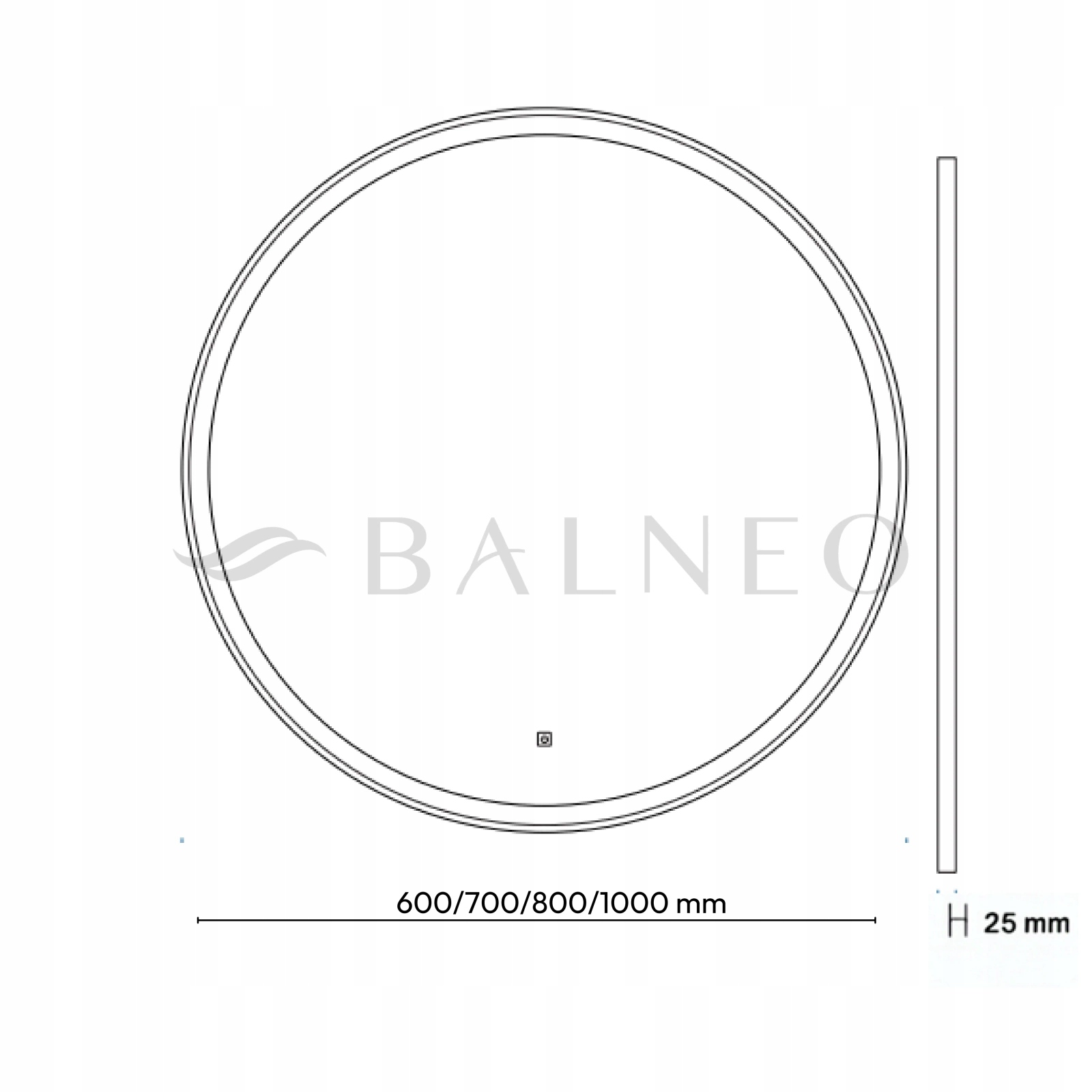 Lustro ścienne Balneo koło 70 x 70 mm Kształt koło