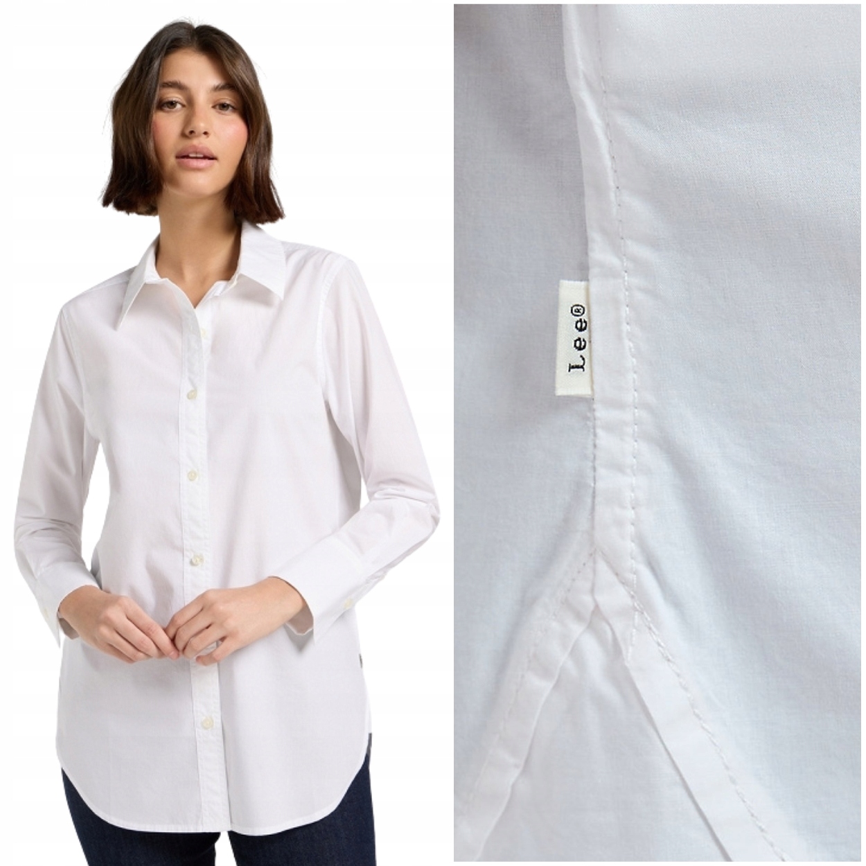 Lee Classic Shirt Bright White bílá dámská bavlněná košile L