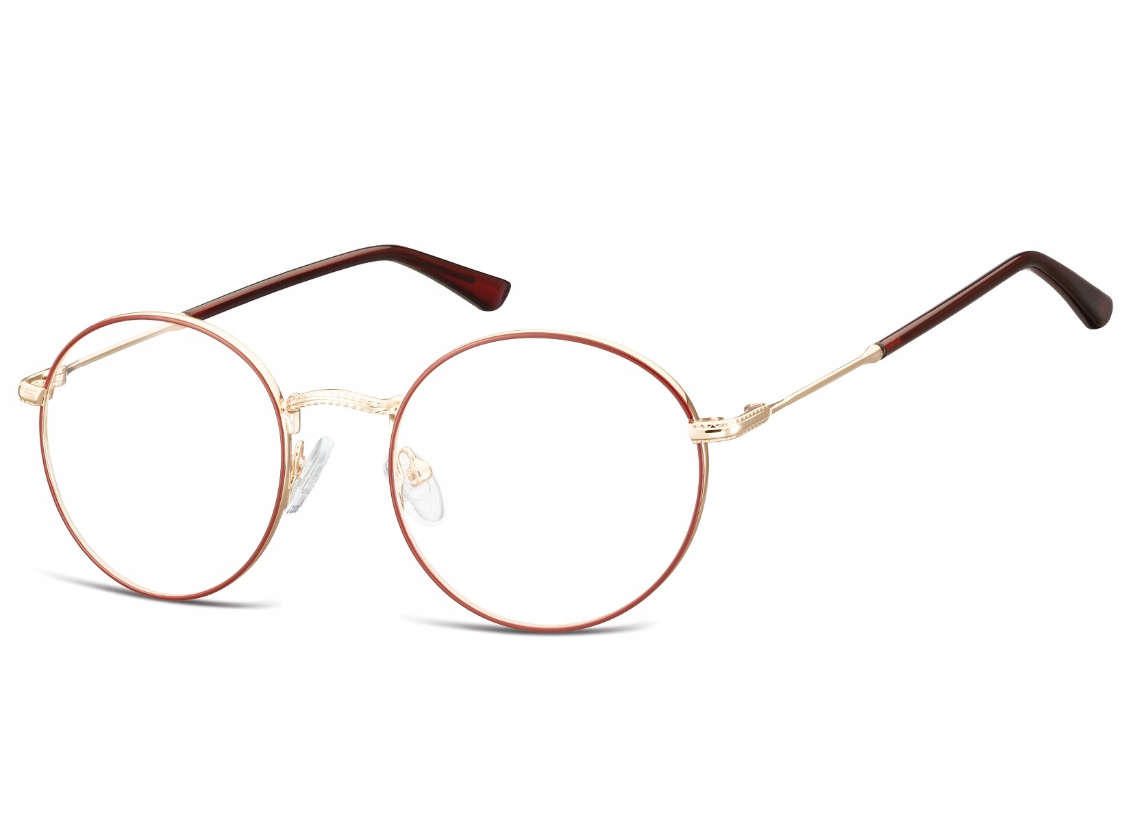Korekční Obroučky Kulaté Unisex Lenonky Bez Dioptrií Sunoptic zlato-bordové