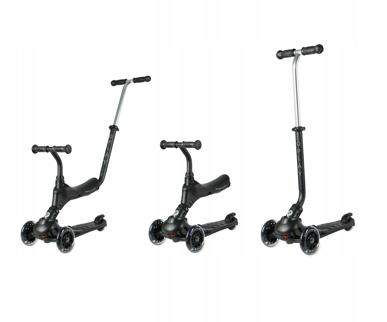 Qplay Hulajnoga Sema 3w1 led koła siedzisko