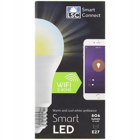 Smart Žárovka Wifi Led 10W E27 806 lumenů 2,4 GHz