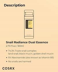 COSRX Advanced Snail Radiance Dual Essence, 80 ml Konsystencja emulsja