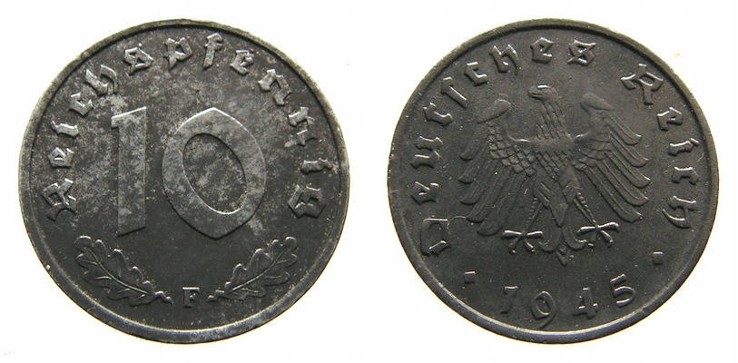 2175 NIEMCY10 REICHSPFENNIG, 1945 F, EMISJA WOJSK.