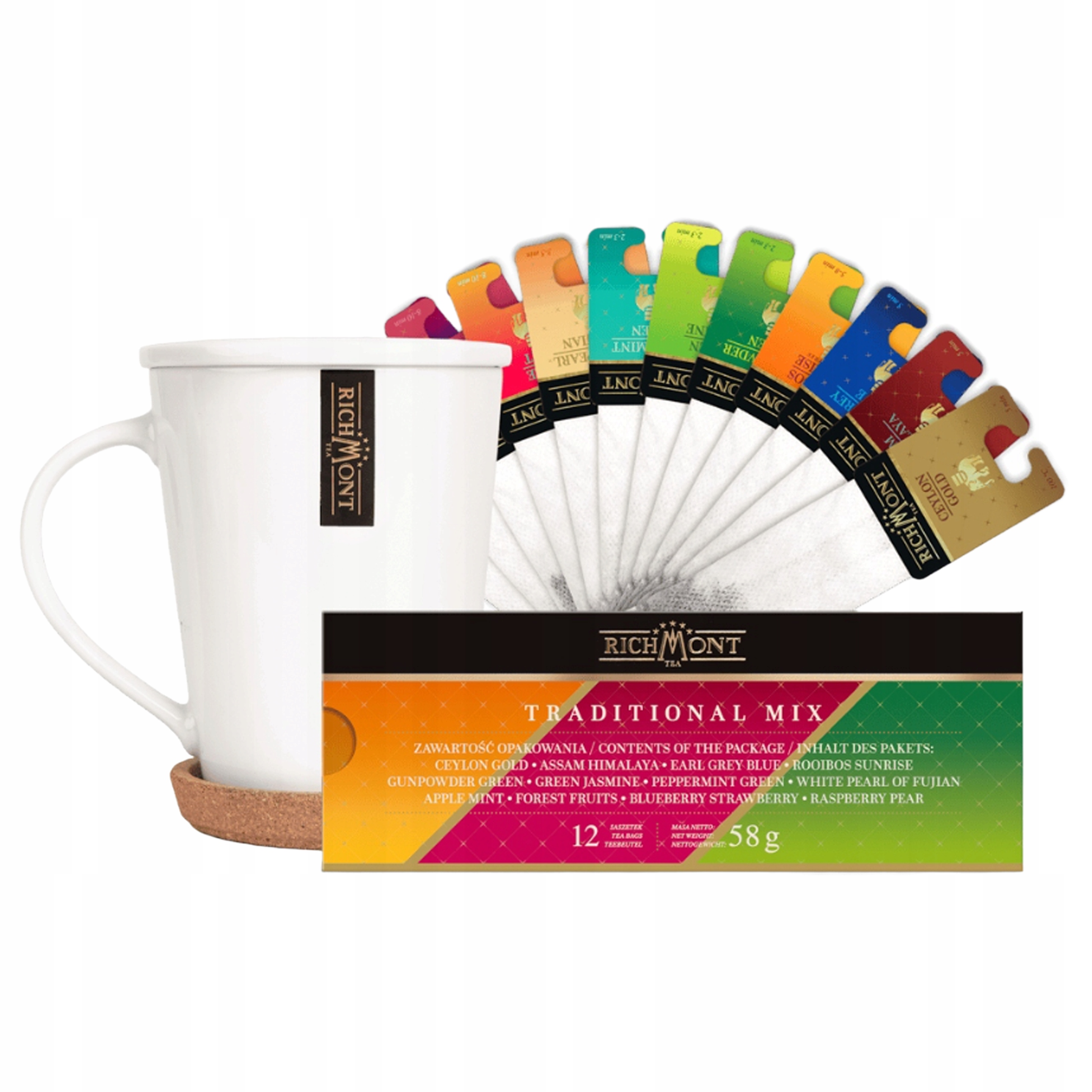 Richmont MIX 12 expresních čajů Traditional MIX 12 sáčků Hrnek