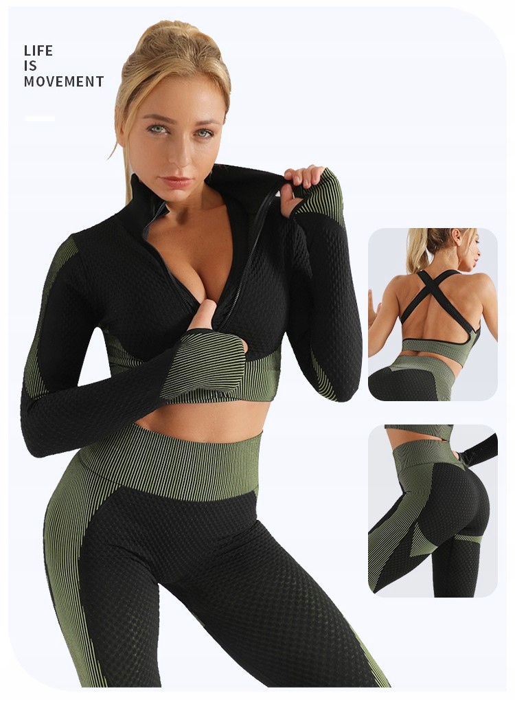 DAMSKI 3-CZĘŚCIOWY DRES FITNESS TRENINGOWY S Marka inna