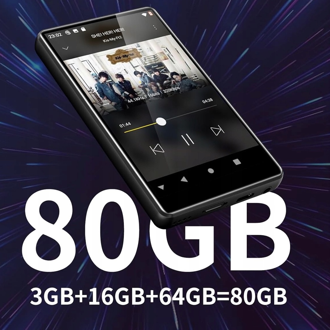 Odtwarzacz MP4 Mp3 WiFi Bluetooth Glosnik dotykowy HiFi dotykowy jak telefo Wbudowana pamięć 8 GB