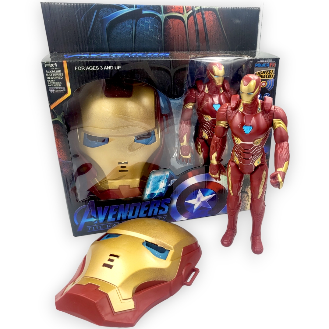

Duża Ruchoma Figurka Iron Man 23CM Maska Dźwięk