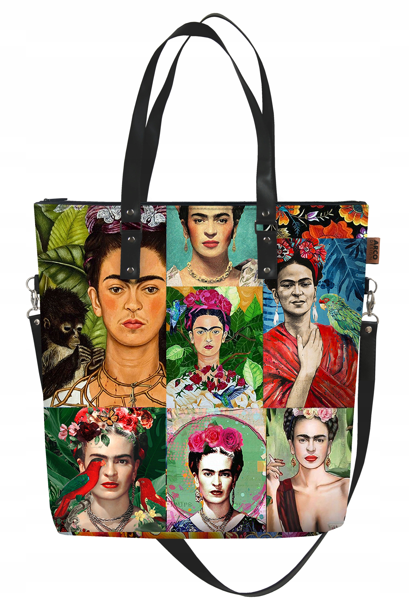Torba Bertoni shopper z nadrukiem MAXA - Modern Frida Marka Bertoni