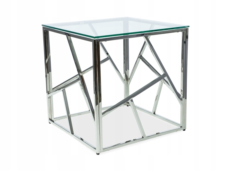 Lavica konferenčný stolík Escada B transparentná/strieborná Sig