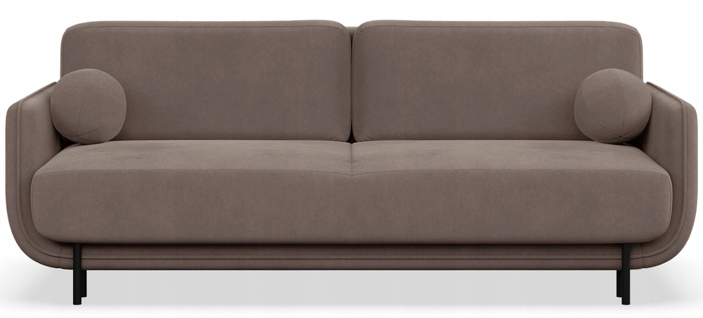 Rozkládací třímístná pohovka Ovals světle hnědá, velur