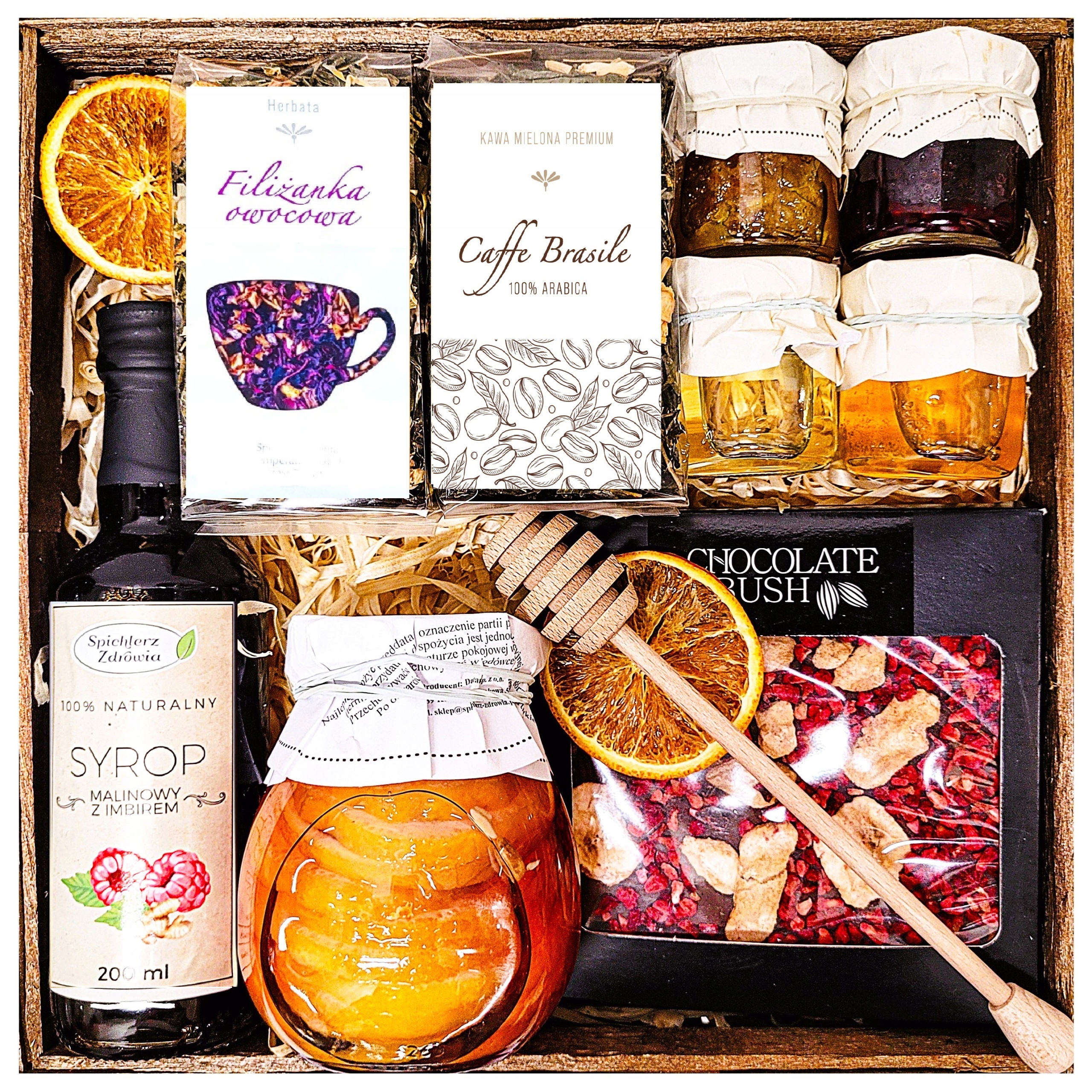 Dárkový Koš Dárek Med Sirup Čokoláda Čaj Káva Malina