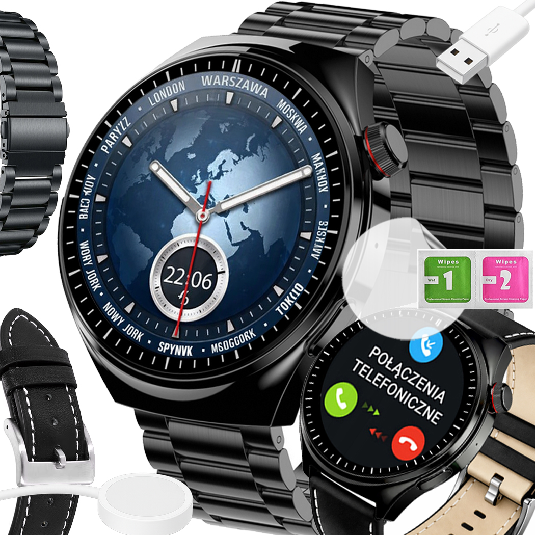 Okosóra Férfi Bluetooth Beszélgetés Pulzus Cukormérés Lépésszámláló Sport