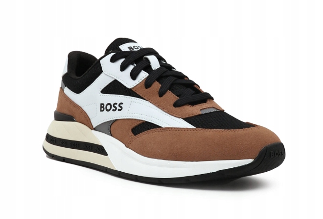 Boss Sportovní Boty Hnědé, Přírodní Kůže A Tkanina 44 3DF