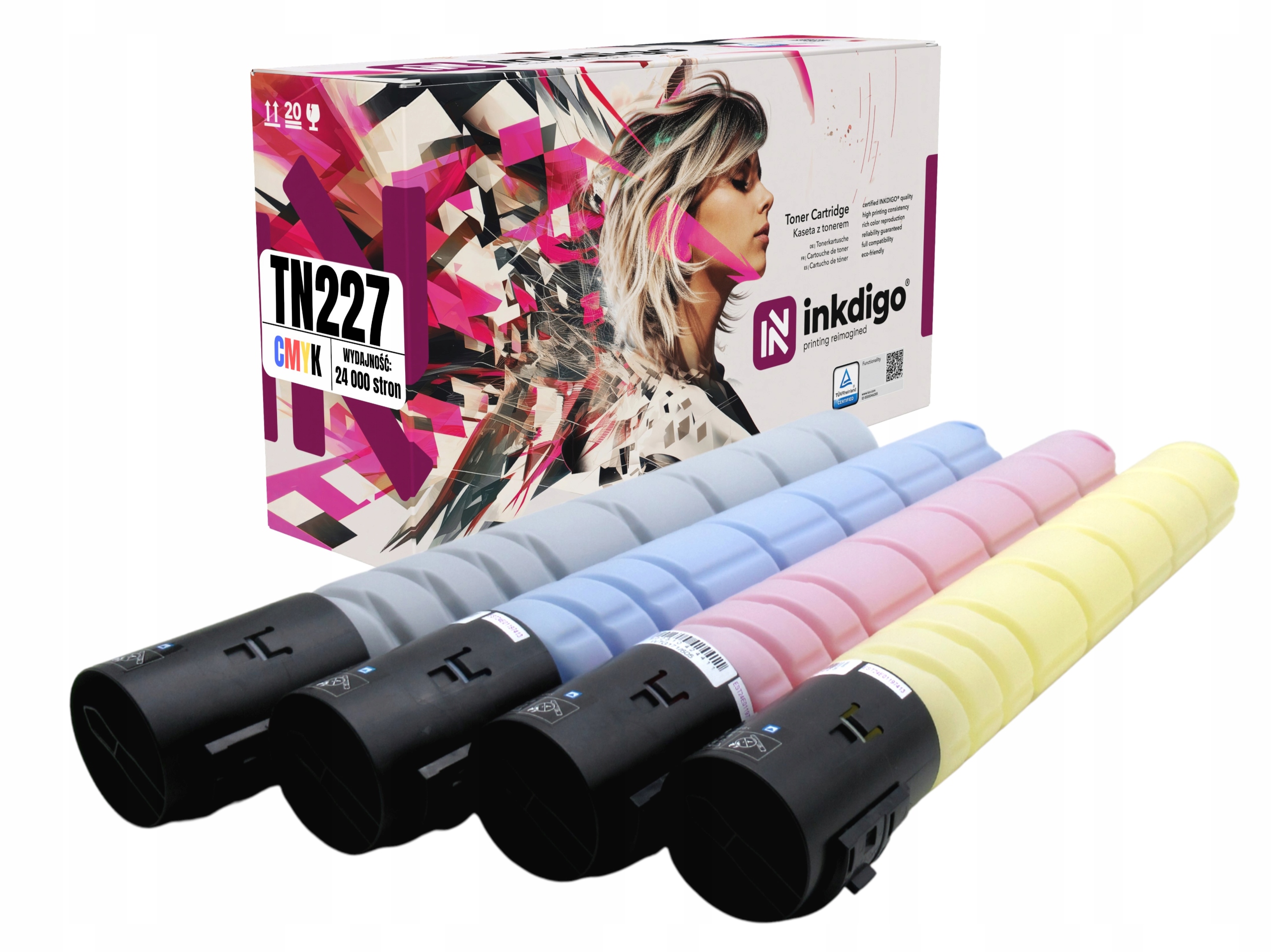 4x Náhradní toner TN227 pro tiskárnu Konica Minolta Bizhub C257i