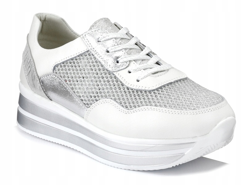 

Sneakersy damskie skórzane S.Barski 21958 białe 37